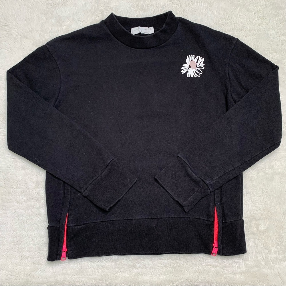 Stella McCartney Kid's Unisex Black Margarita Flower Logo Crew Neck Sweater 12Y